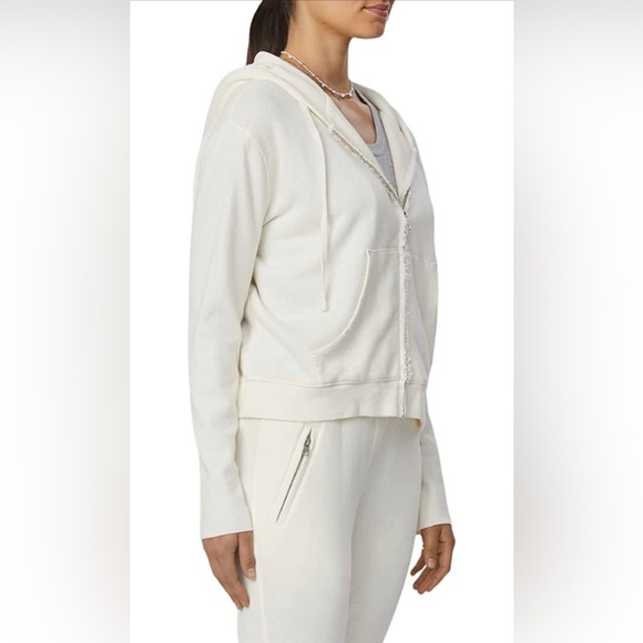NWT Bandier x Sincerely Jules The Juniper Zip Up Hoodie Cream - Picture 5 of 10
